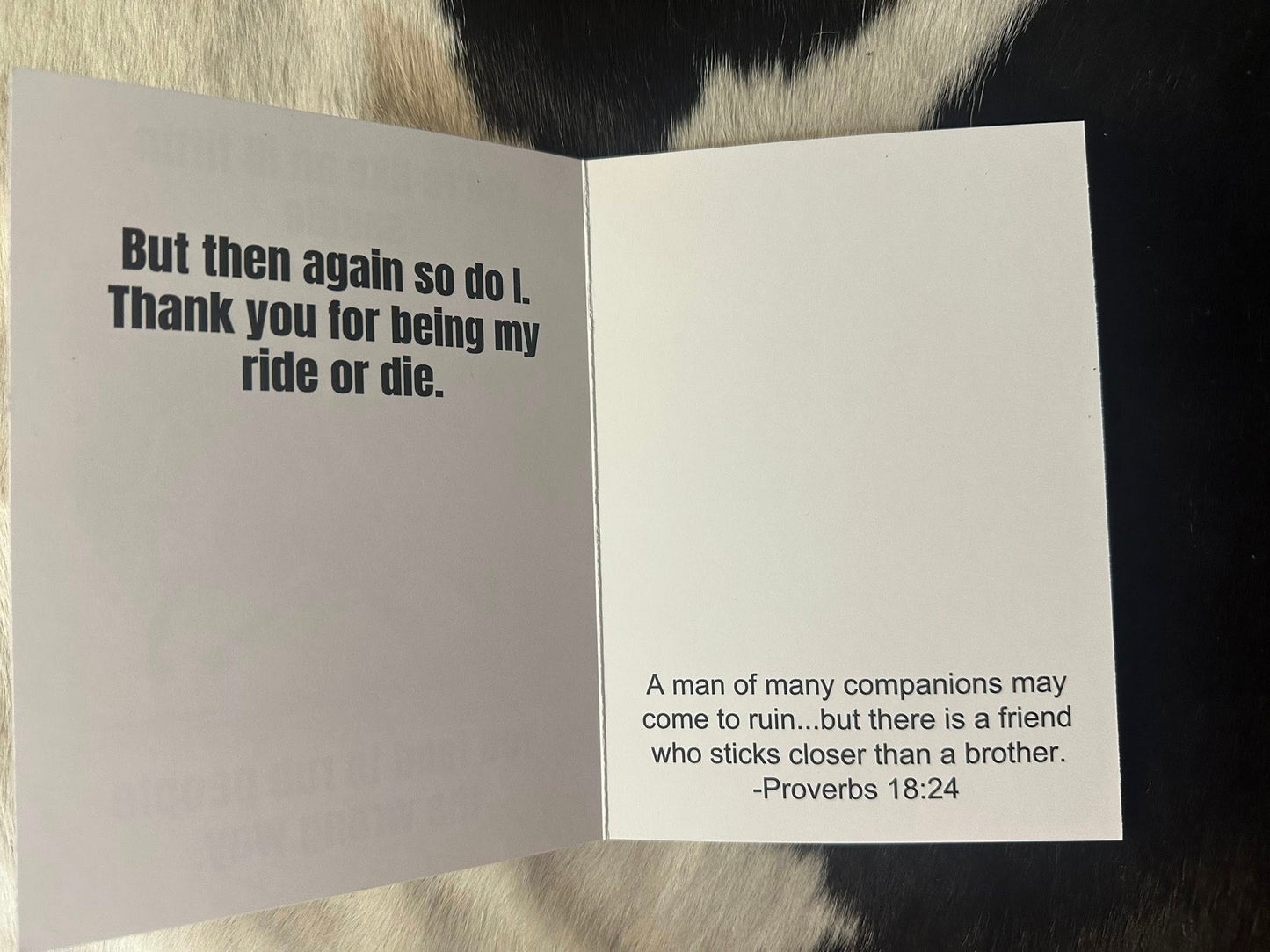 Ride or Die Greeting Card with Wisdom