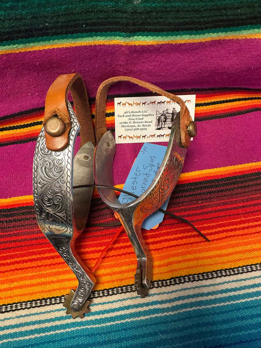 Sliester engraved spurs